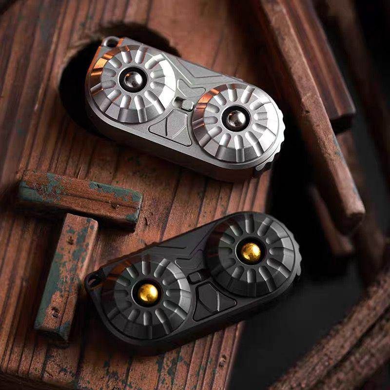 Owl Edc Fidget Spinner Magnetic Levitation Ratchet Slider Metal Button Push Card Multi Playability Decompression Fingertip Toy