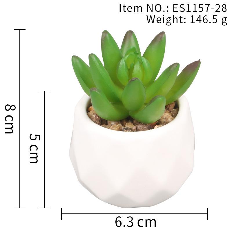 Office Potted Plant Fake Succulent Ceramic Pot Mini Pink Succulent Diamond Cup Potted Plant Second Hair Anti-Drop Potted Plant