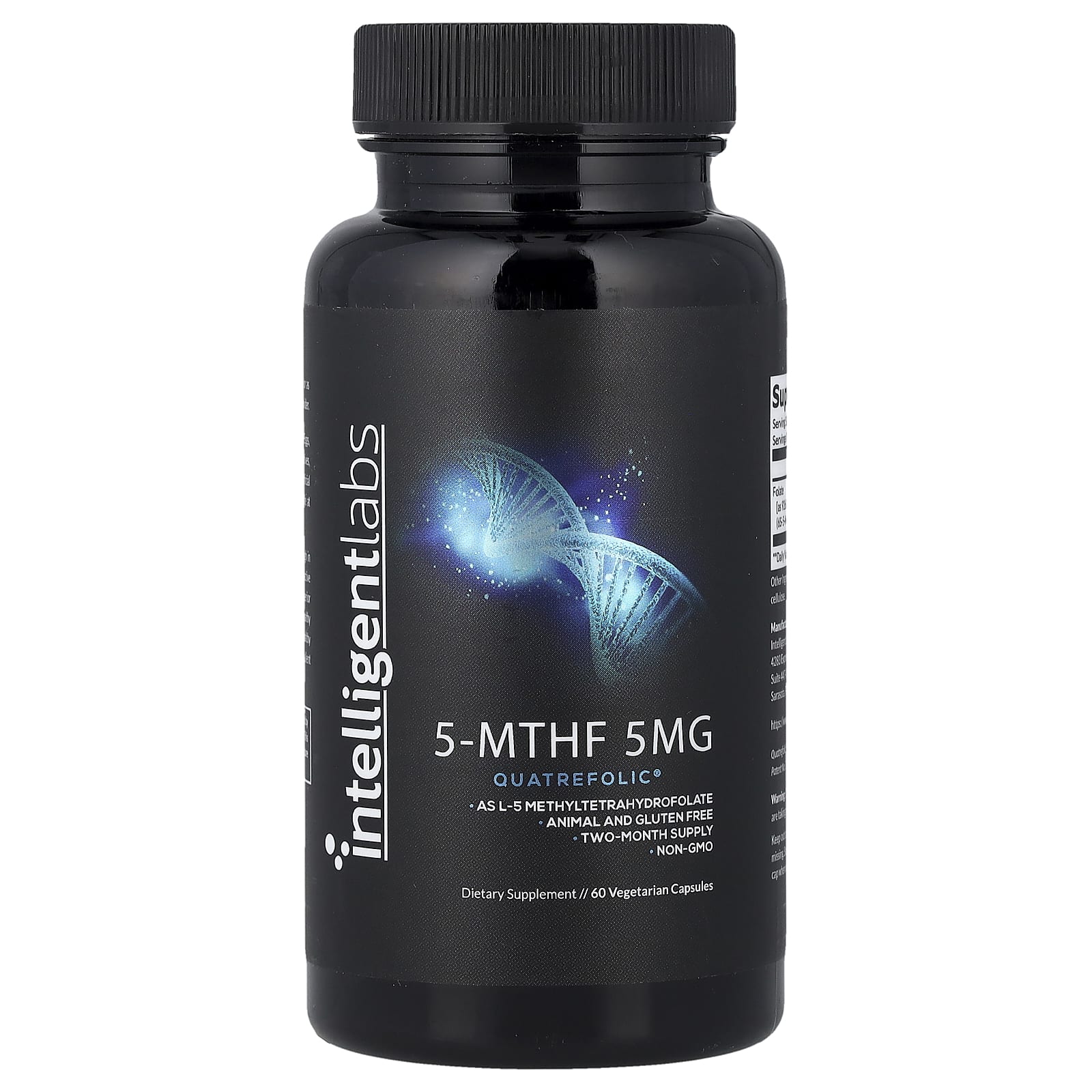 

Intelligent Labs, 5-MTHF, 5 mg, 60 Veggie Capsules