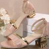 Plus Size Shoes for Women 35-43 Summer Heels Women Buckle Flip Flops Roman 2025 Open Toe Sandals Daily Sandalias De Mujer