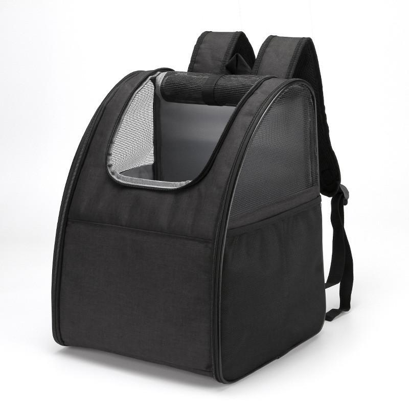 Foldable Pet Backpack: Breathable Panoramic Double Shoulder Bag for Cats and Dogs