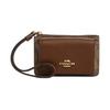 Card Case 11 Classic Monogram Zip Closure PVC And Leather Women Card Case Khaki Saddle-Brown CP433-IME74