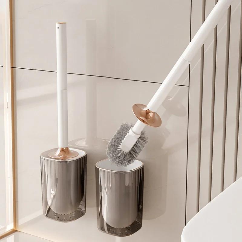 Household Toilet Brush with Holder Long Handled Wall Hanging Toilet Brush WC Cleaning Brush Bathroom Toilet Cleaning Tools