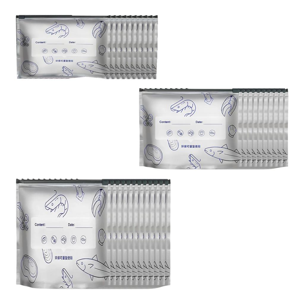 10/30PCS Aluminum Foil Sealable Storage Bags Reusable Vacuum Zipper Pouches Stand Up Foil Sealable Bags for Vegetable Fruit Meat
