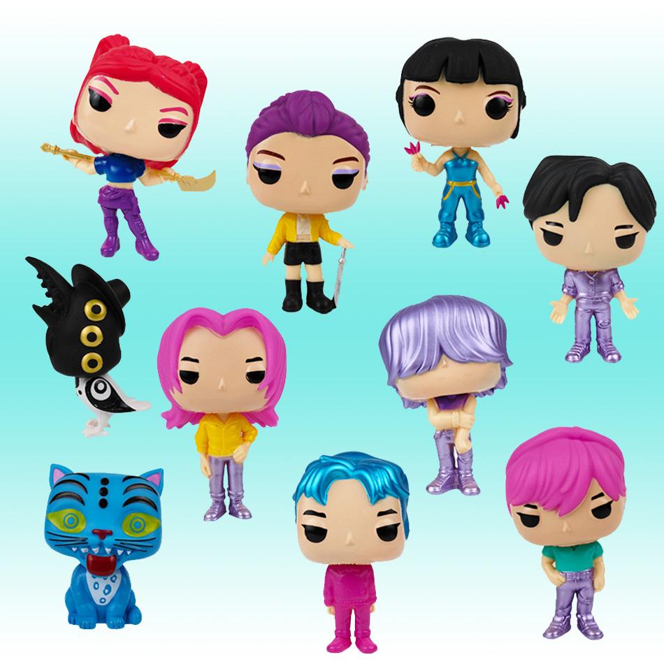 Anime KPOP Demon Hunters Figure Rumis Miras Zoeys Tiger Toy Kids Desk Decor Ornament Birthday Gift Collectible Statues