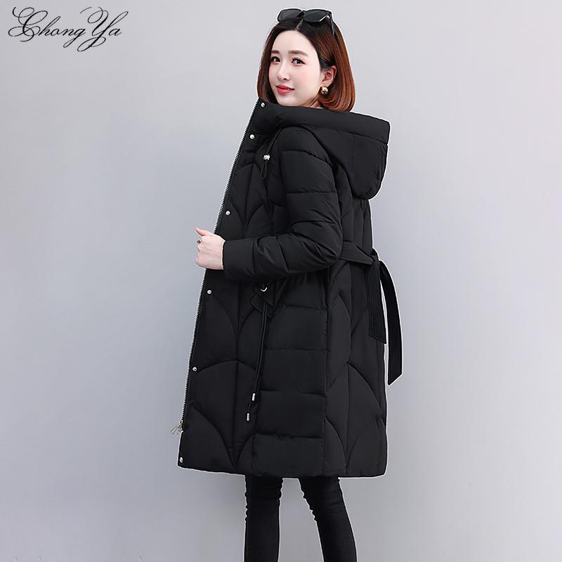 Winter Damen Mantel Lange Verdickte Warme Baumwolle Gepolsterte Parka Damen Jacke