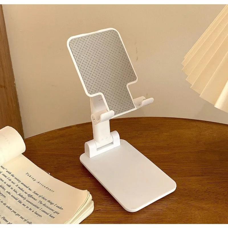 

Складная подставка для телефона с регулируемым углом наклона и высотой, с силиконовой прокладкой, подходит для настольного компьютера, полностью складная подставка для телефона, совместимая с белый