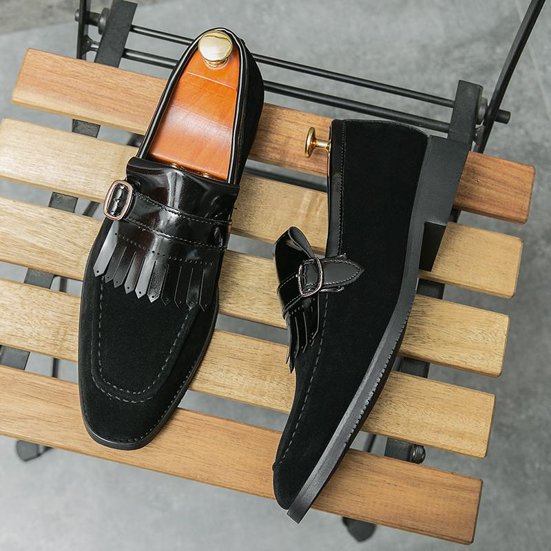 

Leather Loafer Shoes For Man Genuine Leather Big Size Shoes High Quality Designer Formal Shoes Casual Shoes Business 42 чёрный