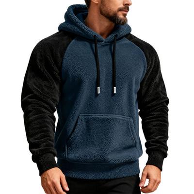 Męska puszysta bluza z kapturem, puszysta luźna bluza typu pulower, casualowa ciepła bluza polarowa z kapturem, ze sznurkiem i kieszenią, na jesień i zimę, do noszenia na co dzień