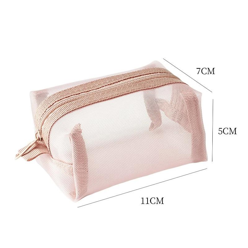 Mesh Storage Pouch Bag for Coin Earphone Cable Charger Cable,Small Zipper Makeup Cosmetics Organizer Bag for Lipstick Travel