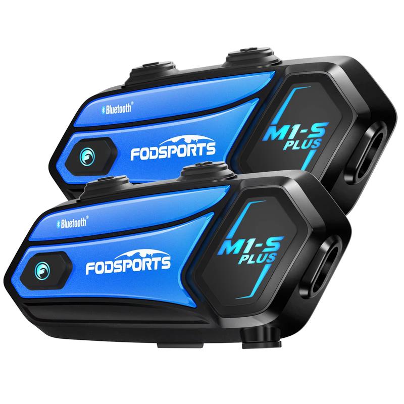 2pcs Fodsports M1-S Plus Motorcycle Helmet Intercom Wireless Bluetooth Helmet Headset 10 Riders Interphone, FM, Music Sharing