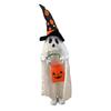 Halloween Trick or Treat Ghost Decoration Light Up White Ghost with Candy Bucket 3ft Front Porch Standing Ghost for Outdoor Yard Lawn Decor