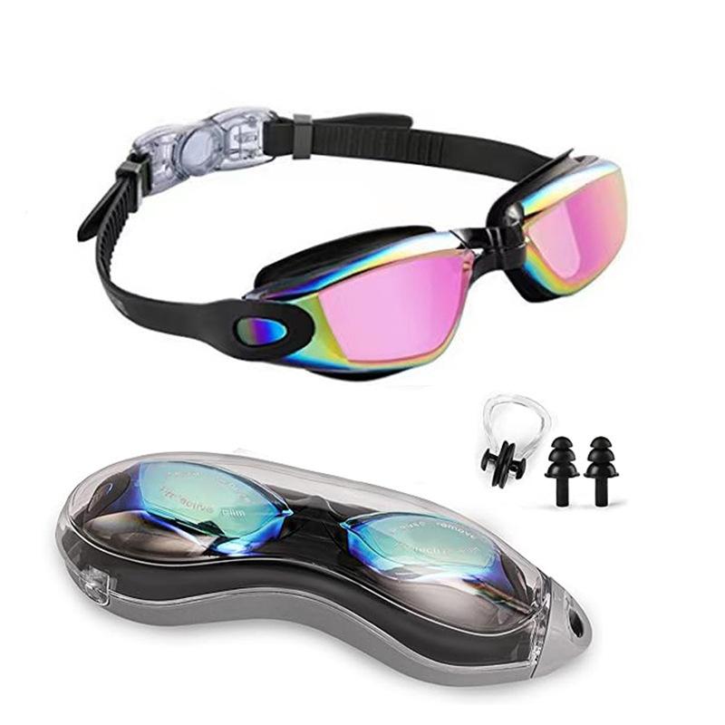 Adult Swimming Goggles Anti-fog High Definition Eye Protection Silicone Electroplated Goggles Equipment Swimming Goggles Set