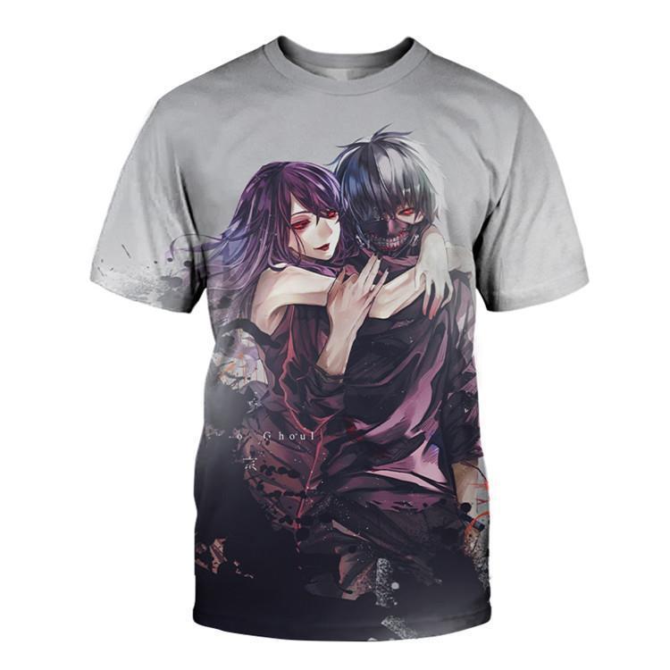 

Tokyo Ghoul Loose Digital Print 3D Round Neck Short Sleeved Men s T-shirt 6XL