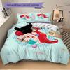 3pcs Mermaid Printed Bedding Set, Breathable And Soft, Machine Washable, Christmas Gift, Suitable for Bedroom Decoration, 108