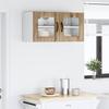 Wall Mounted Glass Cabinet PORTO Artisan Oak 80 x 31 x 40 cm