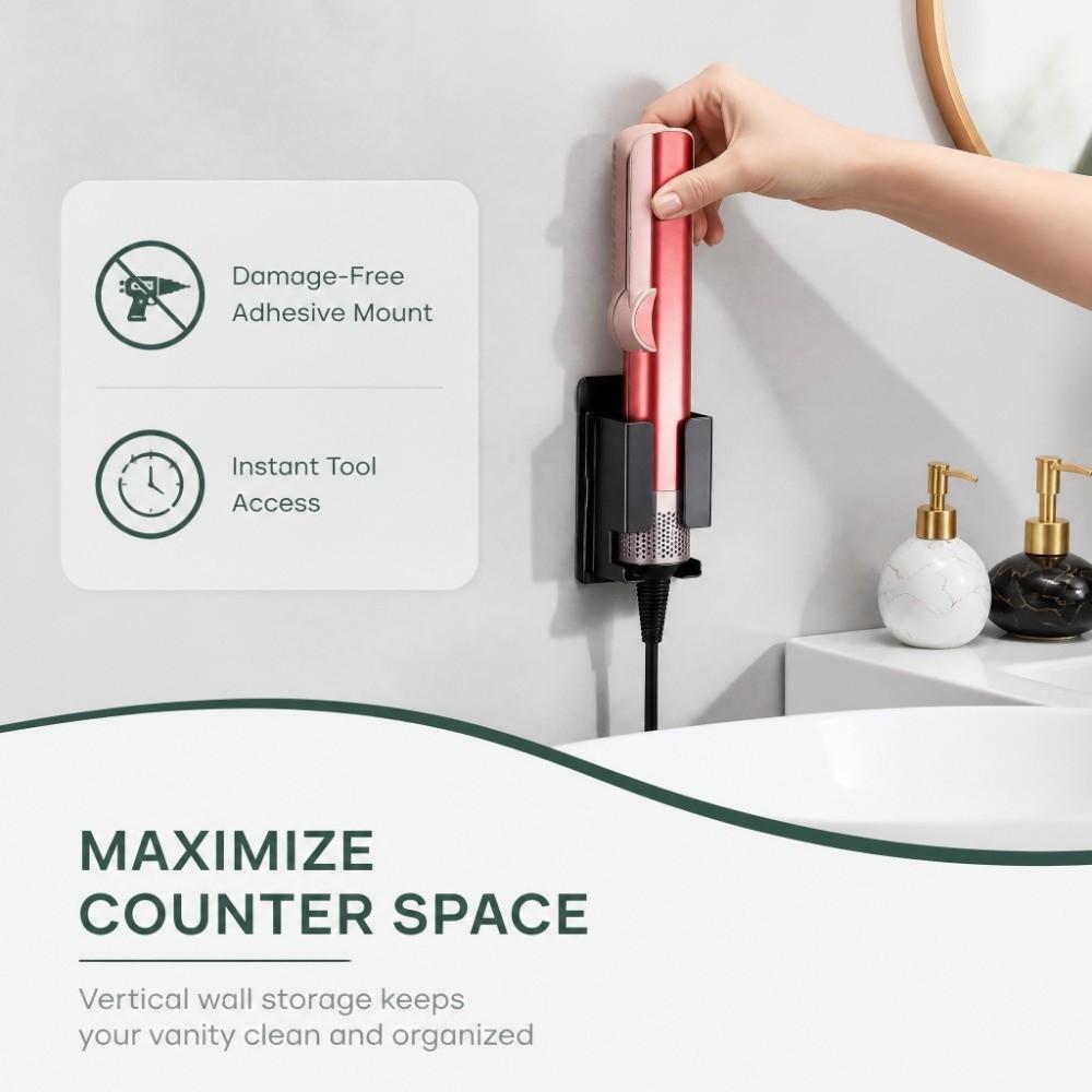 Stainless steel Hair Dryer Holder Wall Mounted Hair Tools Holder RV Bathroom