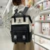 Schoolbag Korean Version College Student Schoolbag Women's New Contrasting Color Casual Portable Dual-purpose Travel Backpack Middle Schoolk