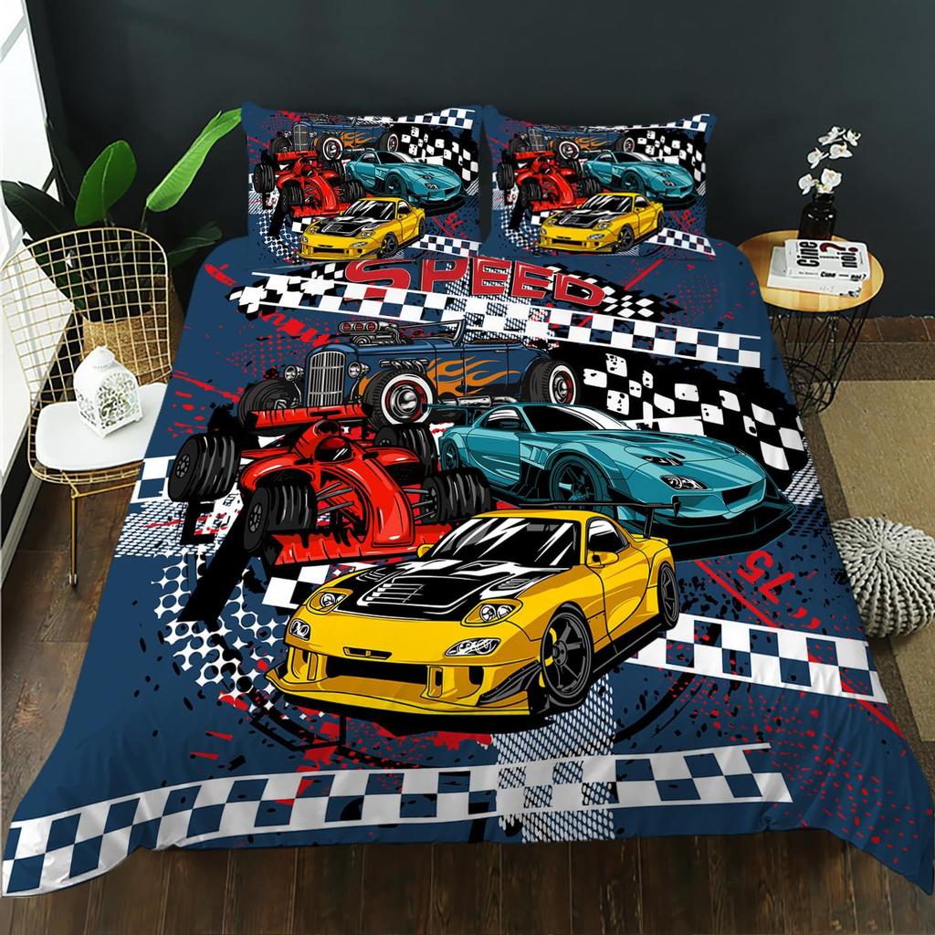 Car Bigfoot Series Three-Piece Duvet Set Digital Printing