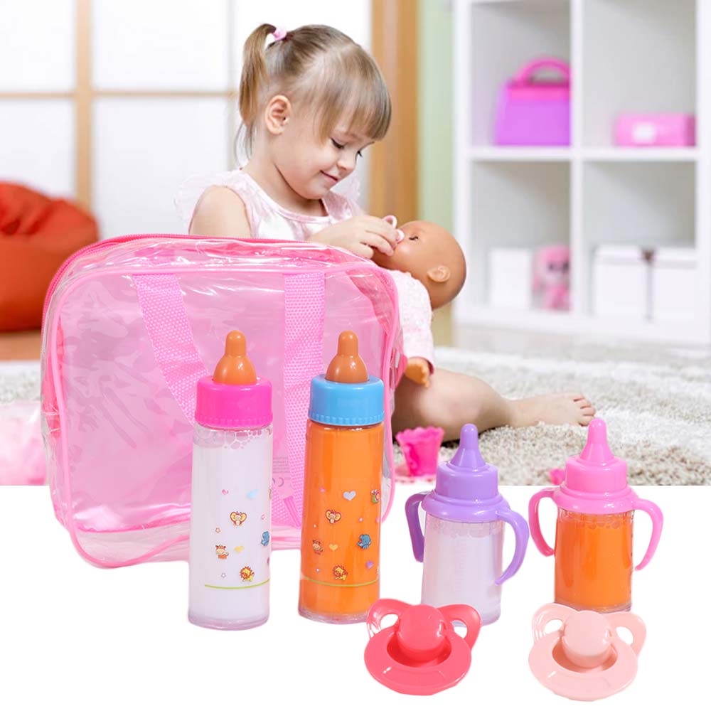 Milk & Juice Bottles Baby Bottle Pacifier Toy Play House Doll Feeding Bottle  Baby Doll Accessories