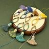 Handwoven Gradient Vajra Knot Tassel Cotton Keychain Pendant Accessory