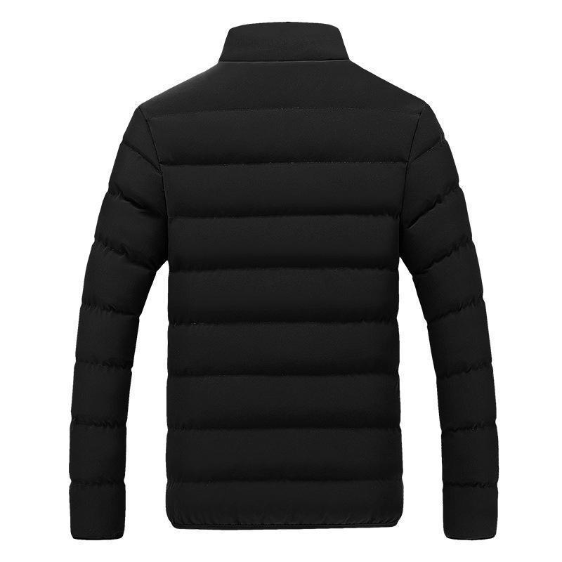 2024 Men's Casual Winter Stand Collar Thick Cotton Jacket Coat