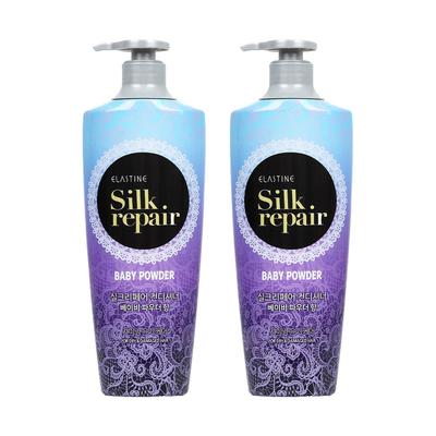 Kondicionér Elastine Silk Repair s vůní dětského pudru, 550 ml, 2 kusy