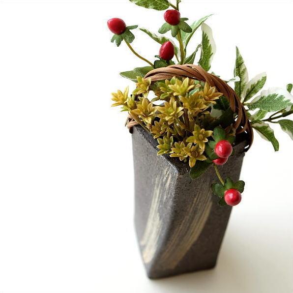 Vase ceramic Shigaraki ware made Japan modern flower stylish container decoration Japanese Japanese-style room goods small items pottery ceramics base