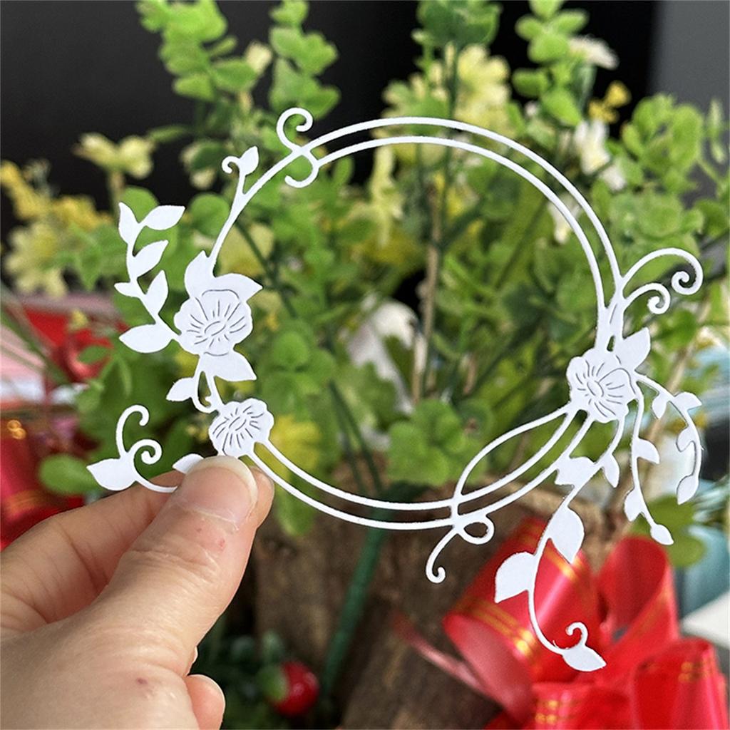 Flower Wreath Die Cut For Scrapbooking Card Making Photo Album Decorative Embossing Paper Die Carbon Steel Cutting Dies