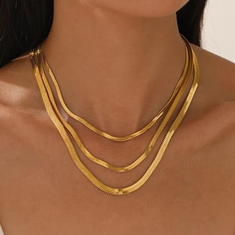 925 Sterling Silver Gold Snake Chain Necklace for Women Men Herringbone Choker Neck Chains 2025 Trend Jewelry Gift Hot
