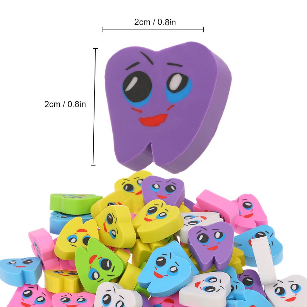 50pcs/bag Molar Shaped Tooth Rubber Erasers Dental Clinic School Gift