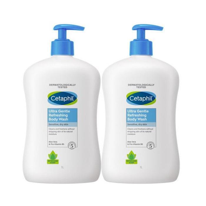 Cetaphil Large Capacity Body Wash, Refreshing Scent, 1000ml x 2 (16449907)