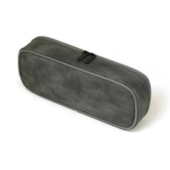 LOONLOON pencil case compact two-tier multifunctional middle school students high university adults business stylish easy use elegant 600 washed foggy