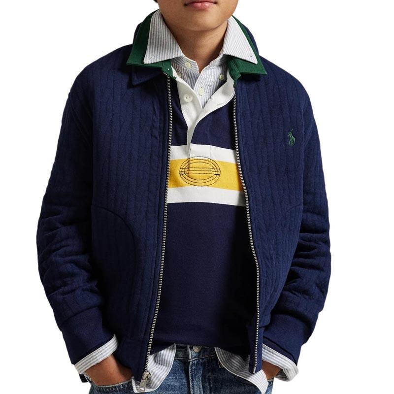 Maglione Polo Ralph Lauren Trapuntato a Maglia Cavo con Collo Zippato Bambino 323979461-001