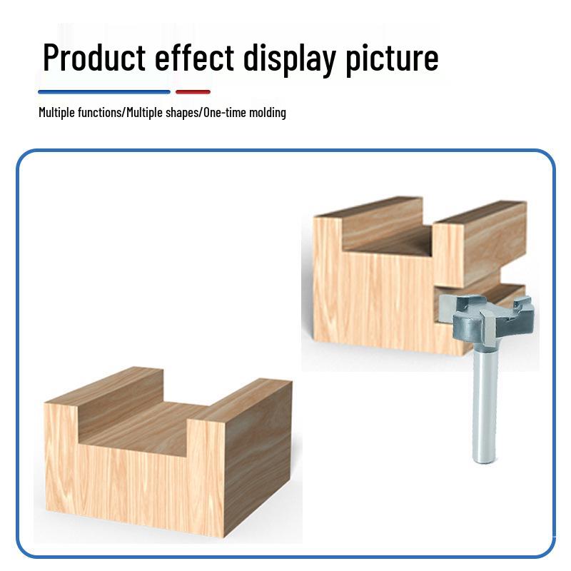 1/4" Shank T-Slot Milling Cutter, 6-Pattern, Black Alloy, Three-Flute, for Woodworking