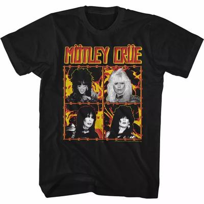 Motley Crue Fire And Wire Black T Shirt