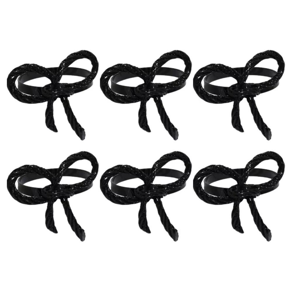 6 Pieces Sturdy Metal Napkin Holder Elegant Napkin Buckle Holiday Decor Tissue Ring Banquet Party