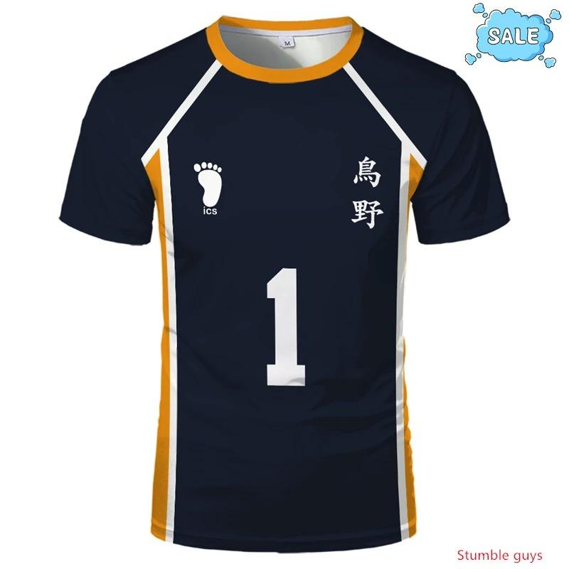 Vêtements Décontractés Hommes Enfants Garçons Vêtements de Sport Haikyuu Nekoma Anime T-shirt Kuroo Kozume Club de Volleyball Uniforme Cosplay Tee