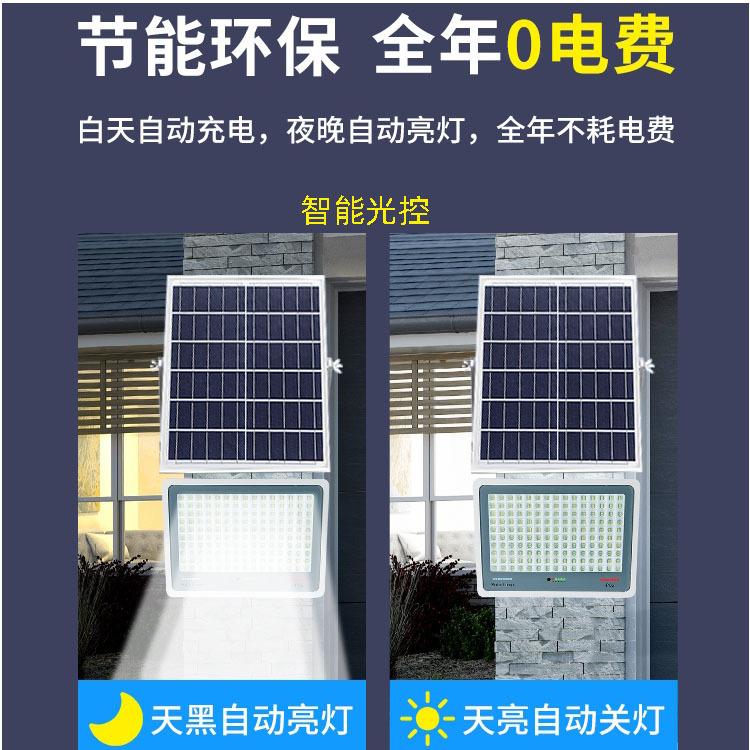 Solar Floodlight Four-core LED High-brightness Bead Eye Protection Flicker-free Die-cast Aluminum Power Display Garden Wall Lamp