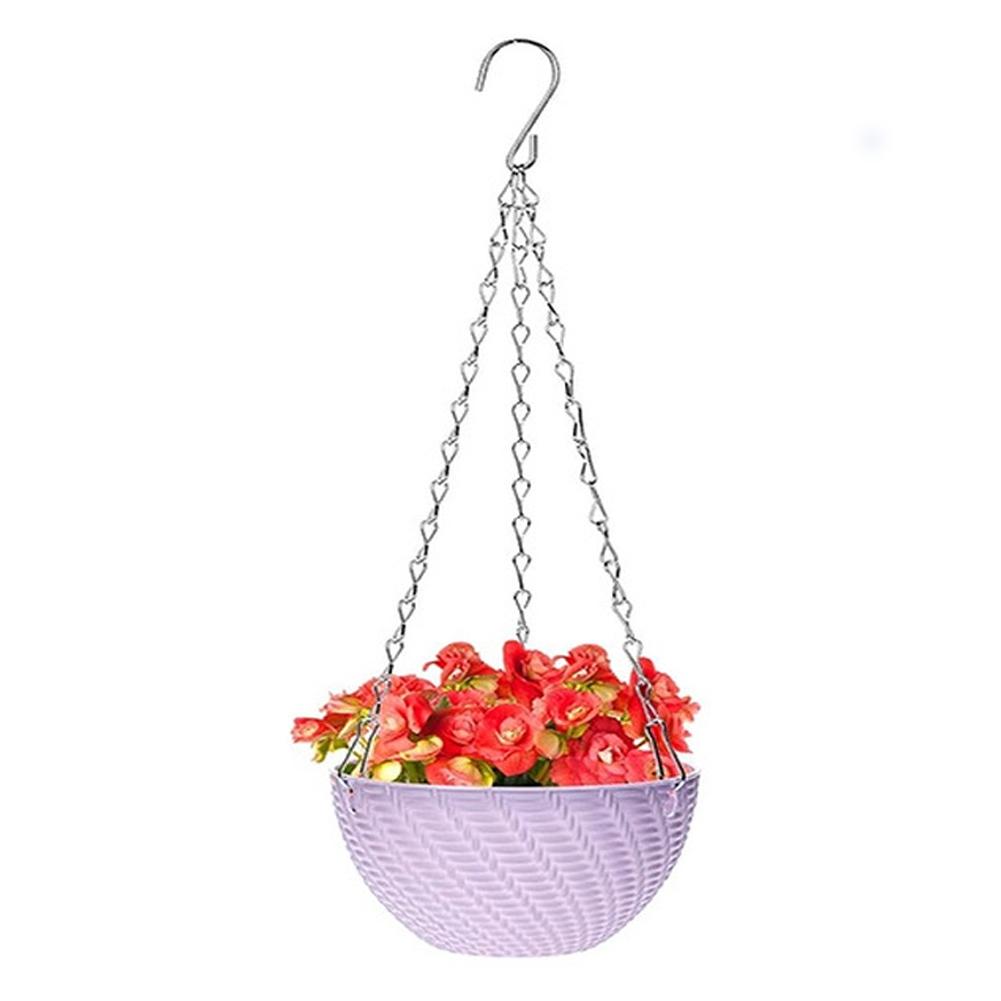 

Compact Plastic Hanging Basket with Drainage Holes and Hanging Hook for Vertical Gardening and Small Plant Arrangements фіолетовий