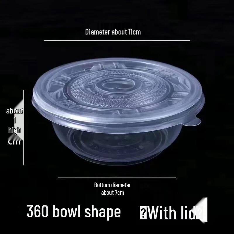 Yudefeng Disposable 360ml Plastic Bowls with Lids