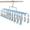Stainless Steel Clothes Drying Hanger 20 Clips Anti-slip Windproof Clothing Rack Rustproof Underwear Socks Holder