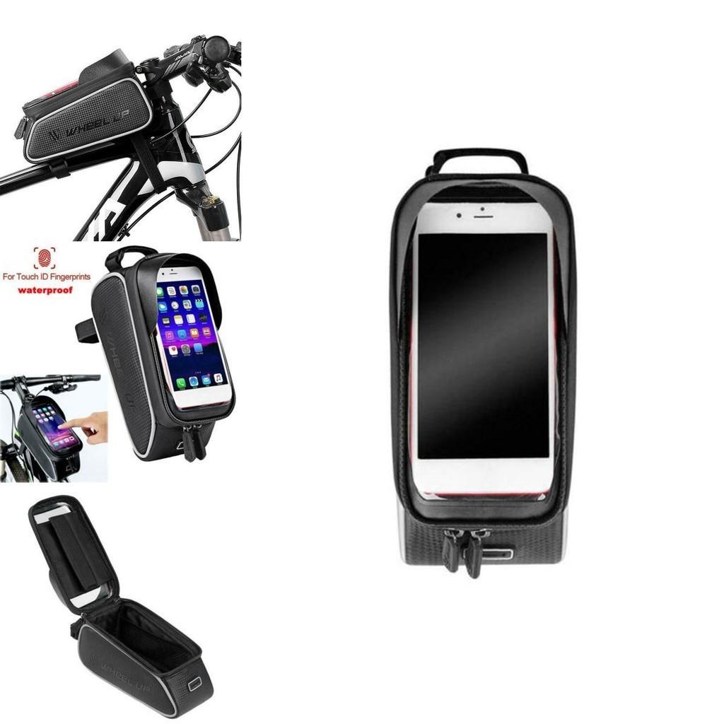 Polyester Bicycle Front Tube Pouch Bag With Transparent Tpu Screen**