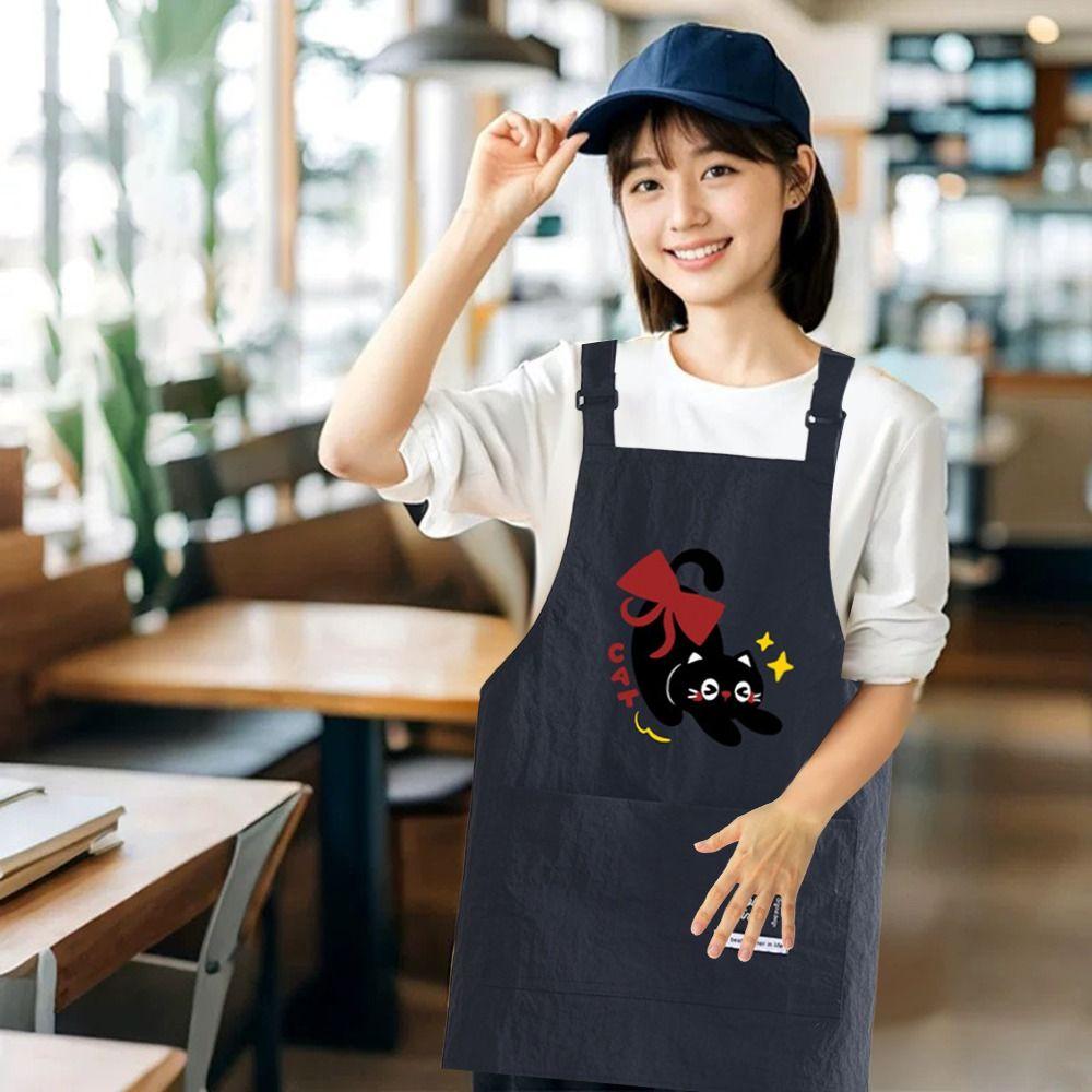 Adjustable Kitchen Apron Cartoon Cooking Smock Cute Catering Work Clothes for Home Kitchen