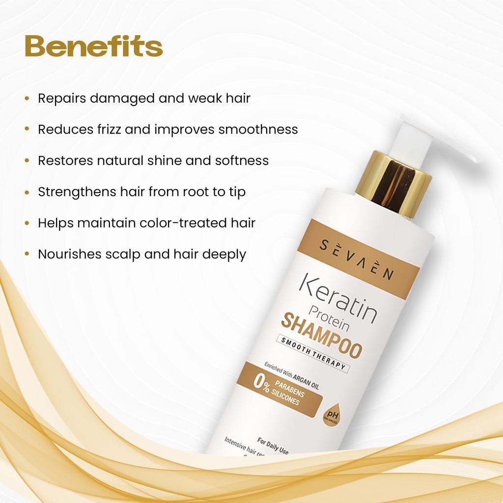 SEVAEN Keratin Shampoo for Dry and Damaged Hair for Men and Women