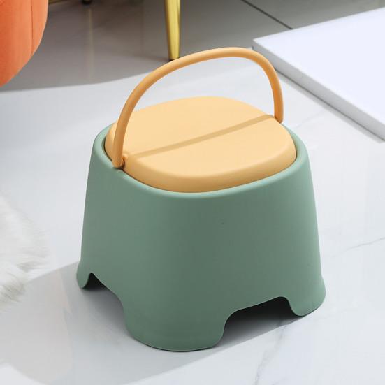 Kids Low Stool with Handle Stackable Heavy Duty Non-Slip Lightweight Footstool Home Living Room Bathroom Kindergarten Toddlers Step Stool