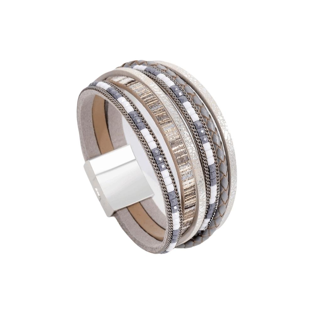 Crystal Magnet Wrap Bracelets Beaded Woven Leather Bracelets Multilayer Bracelets Girlfriend Wife