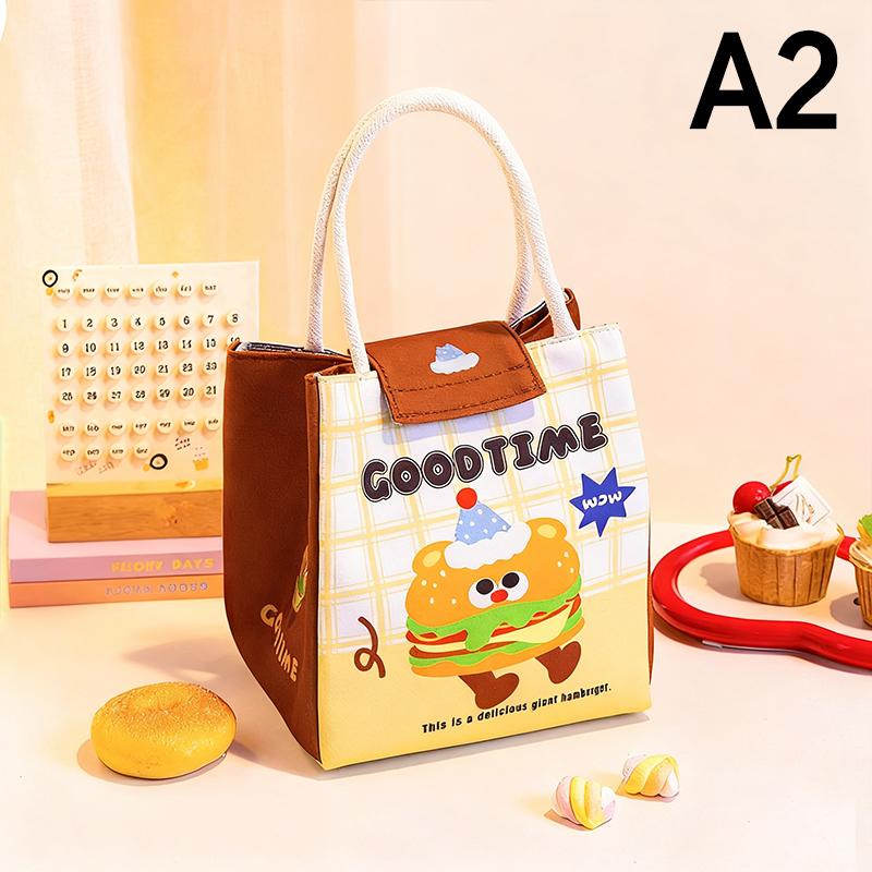 Cute Cartoon Insulated Lunch Bags With Handles Perfect For Students & Office Workers Large Capacity Food Storage Tote Picnics