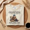 All Women Are Created Equal Shirt, Still Knitting In Their Eighties Tee, Vintage Grandma Knitter Gift, 80s Mother's Day T-Shirt