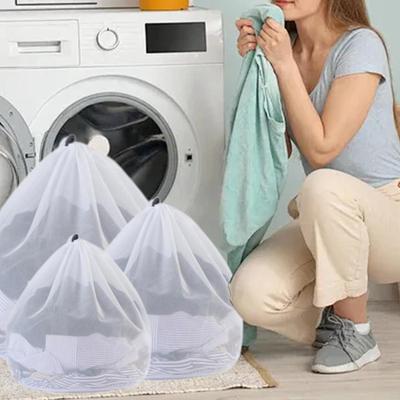 Wäschesack mit Kordelzug Schmutzwäsche Netzbeutel Waschmaschine Kleiderorganizer Netz für BH Socken Unterwäsche Schuhaufbewahrung